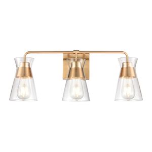 Brookville 22'' Wide 3-Light Vanity Light - Burnished Brass 1