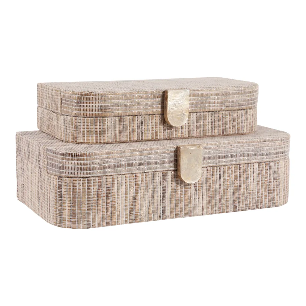 DARRENWICK SET OF 2 BROWN BOXES 4 (IN)