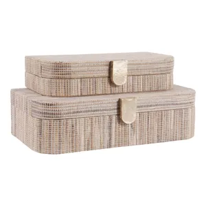 DARRENWICK SET OF 2 BROWN BOXES 4 (IN) 1