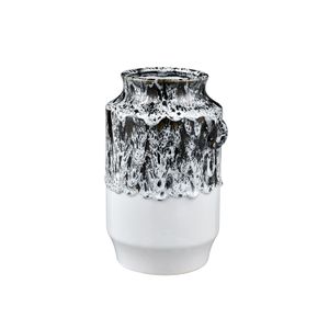 Gallemore Vase - Black and White Glazed 3