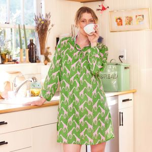 Giraffe Pink Green Cotton Night Shirt 6