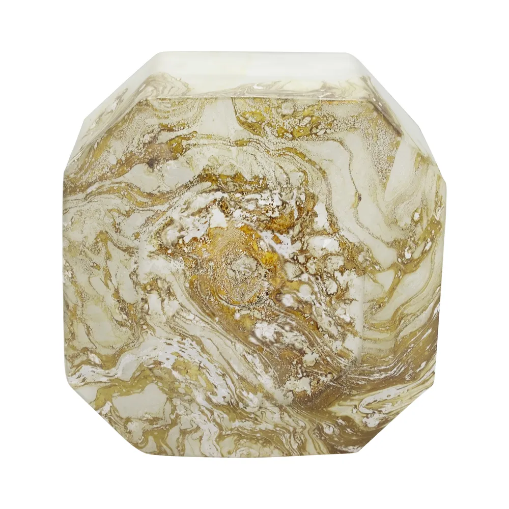 RAESTONE IVORY GLASS VASE 10 (IN)