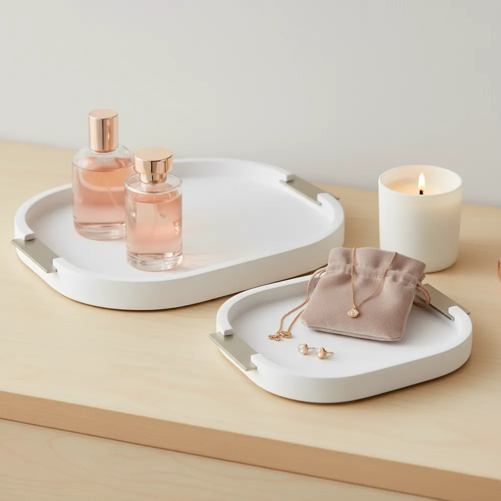 HOBARTSIDE SET OF 2 WHITE TRAY 2 (IN)