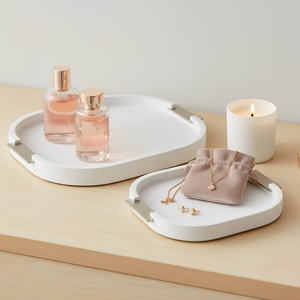 HOBARTSIDE SET OF 2 WHITE TRAY 2 (IN) 11