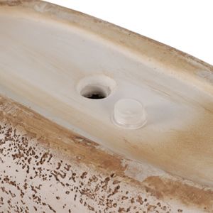 S/2 18/22" OBLONG CEMENT TEXTURE RESIN PLANTERS 8
