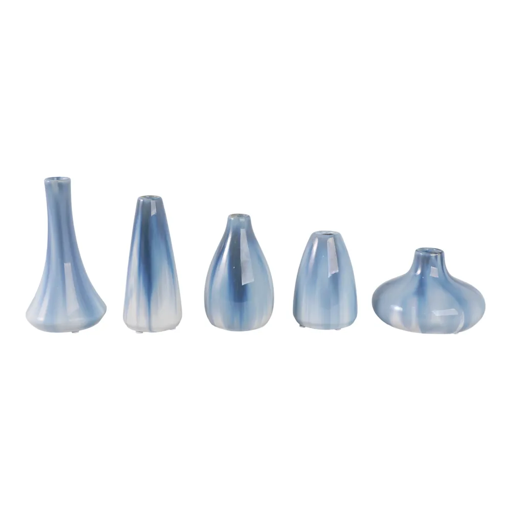 PAXTON SET OF 5 BLUE VASES 8 (IN)