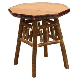 Hickory Log Teton End Table - Cinnamon