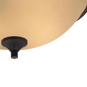 Arlington 15'' Wide 3-Light Flush Mount - Oil Rubbed Bronze with Amber Glass 4