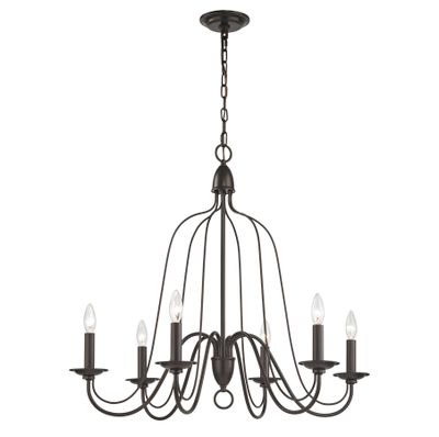 Monroe 30″ Wide 6-Light Chandelier - Oil Rubbed Bronze