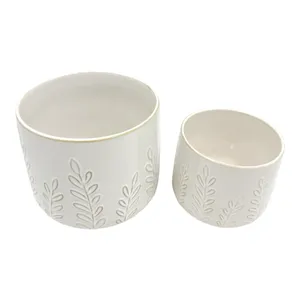 DUNRUN SET OF 2 IVORY PLANTER 7 (IN) 4