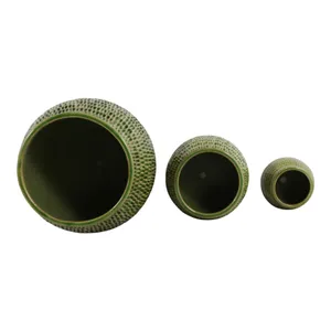 HILTONCLIFF SET OF 3 GREEN PLANTER 11 (IN) 7