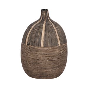 10"H TRIBAL VASE, BROWN 1