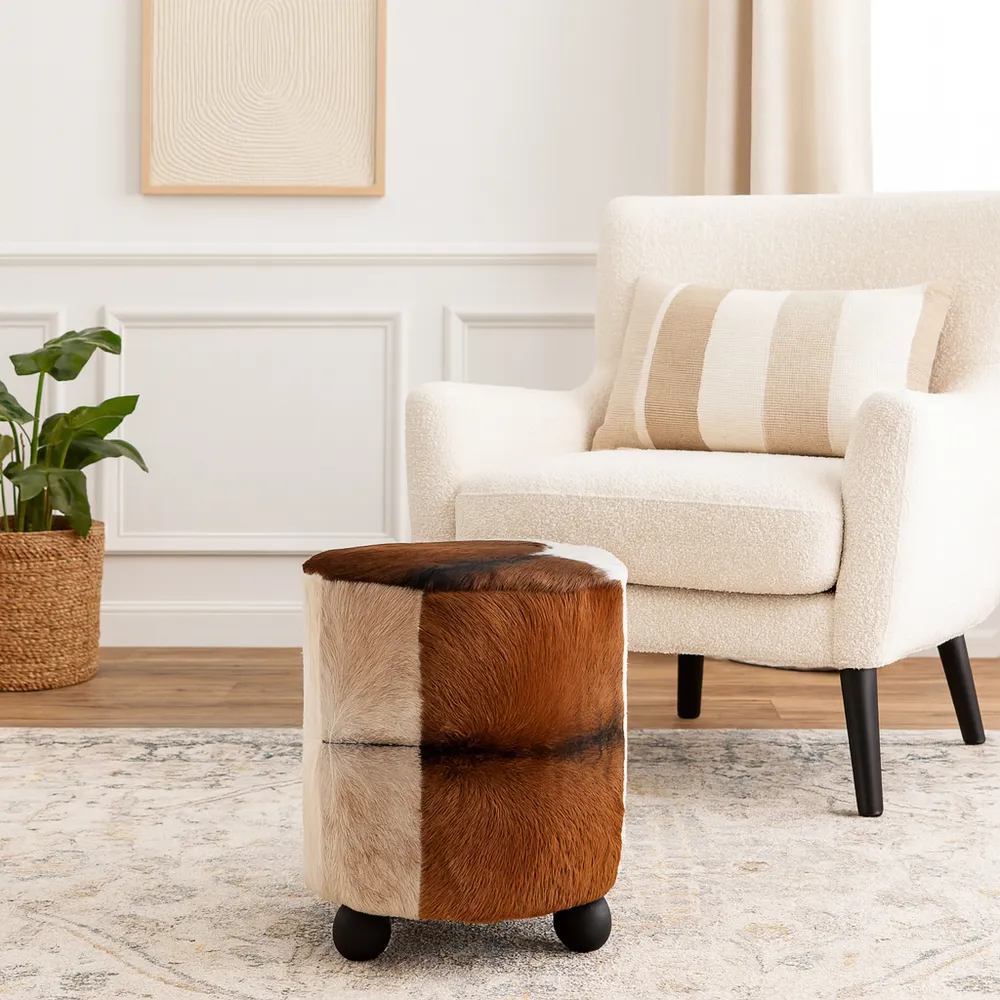 GIBSONPARK BROWN OTTOMAN 20 (IN)