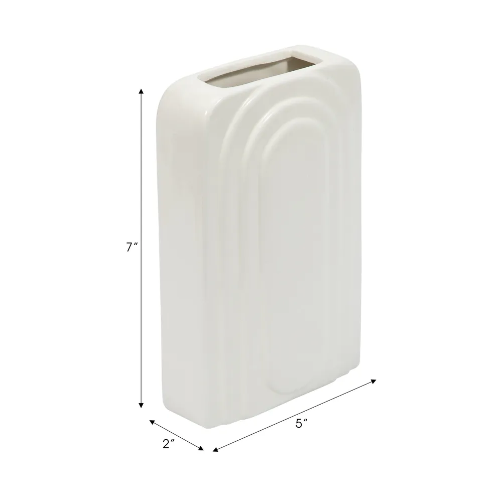 GRAYDONTON WHITE VASE 7 (IN)