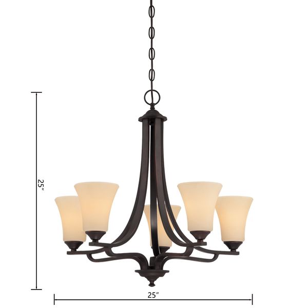 Treme 25'' Wide 5-Light Chandelier - Espresso