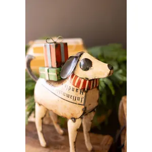 Set of 2 Recycled Metal Christmas Dogs 5