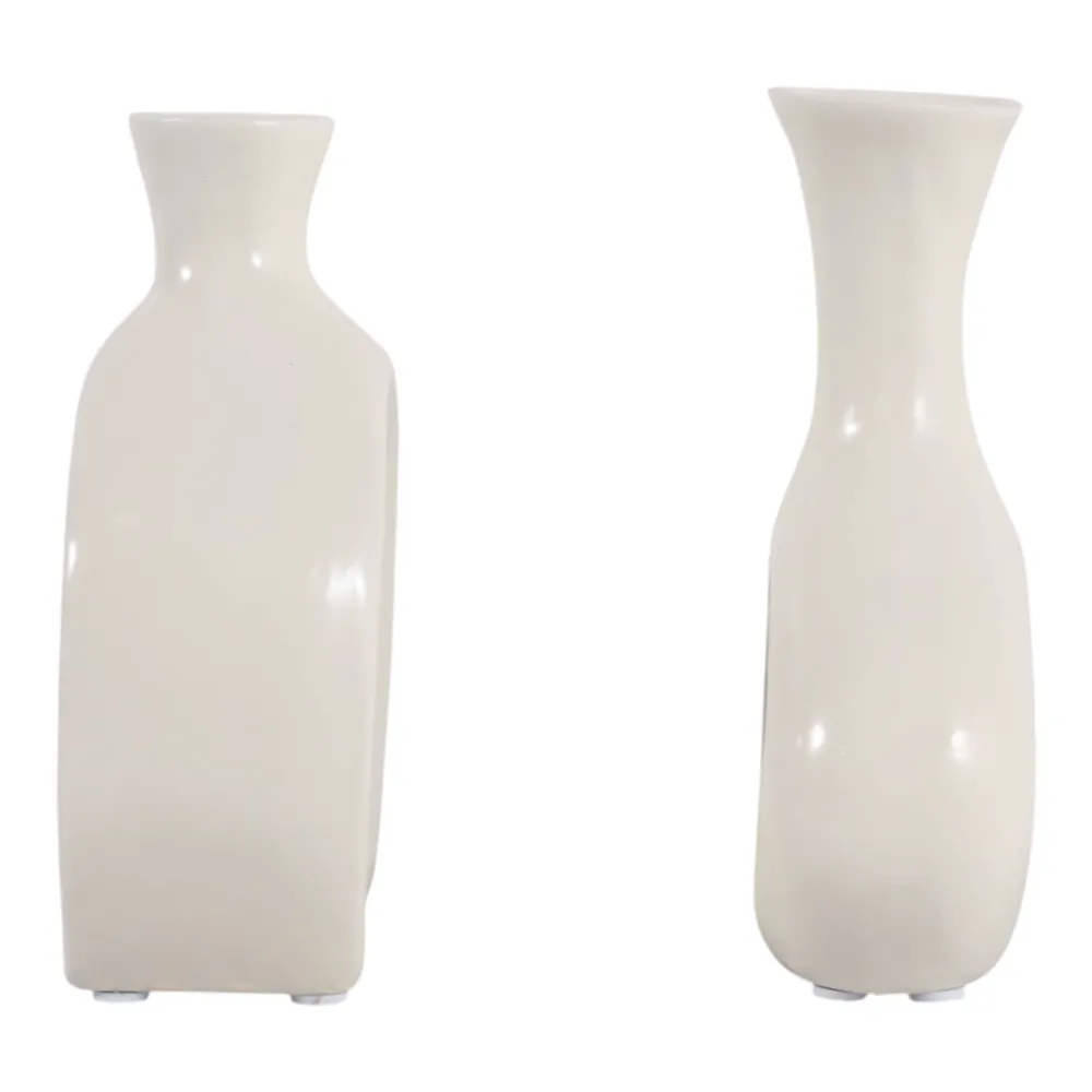 AXELTON SET OF 2 IVORY VASES 7 (IN)