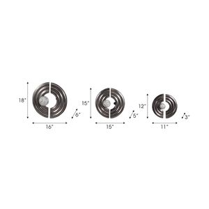 GASTONVIEW SET OF 3 SILVER METAL WALL 4 (IN) 9