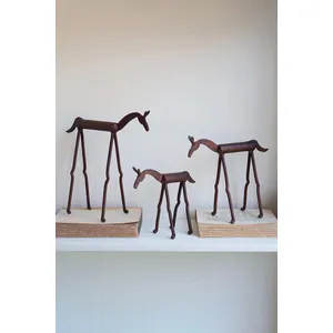 Set of 3 Hand-Forged Iron Horses 1