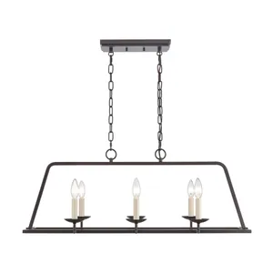Joanie 34″ Wide 6-Light Linear Chandelier - Old Bronze 1