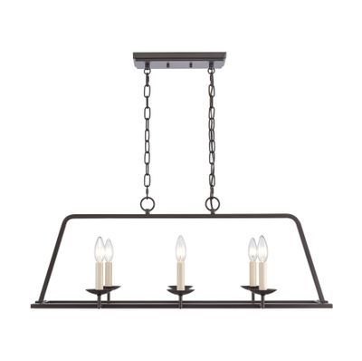 Joanie 34″ Wide 6-Light Linear Chandelier - Old Bronze