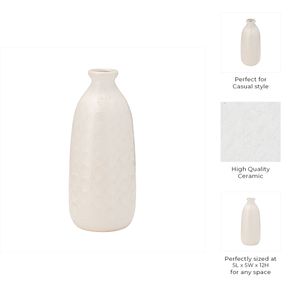 CER, 12" CIRCLES VASE, BEIGE 9