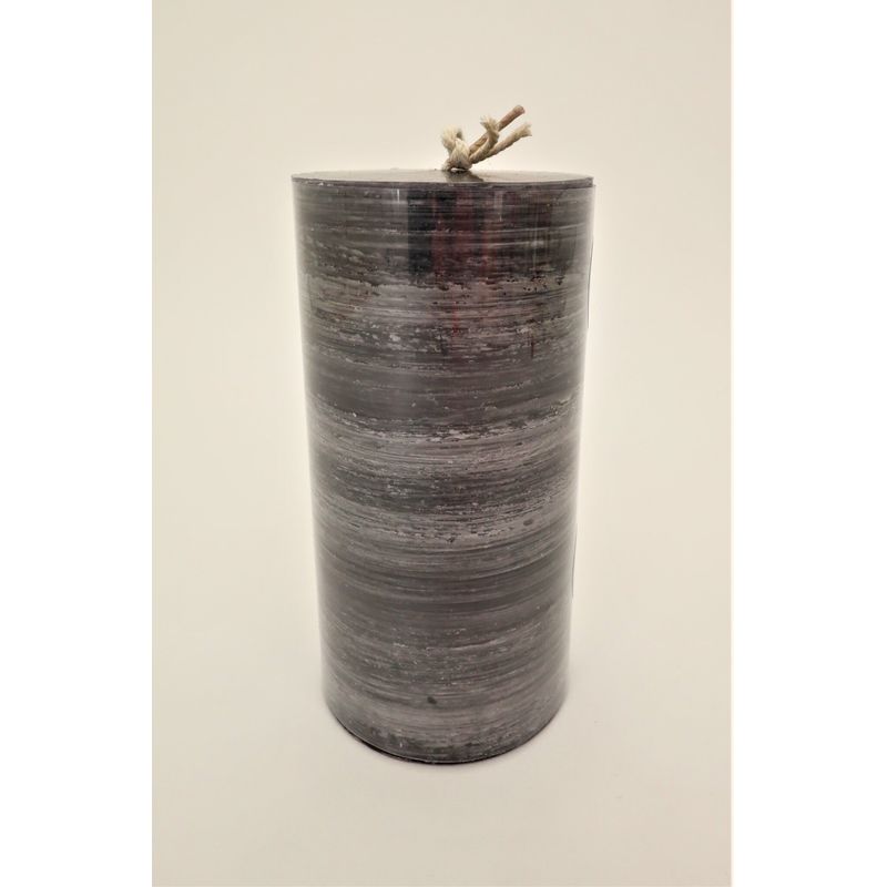 6" Brushed Pillar Candle, Black