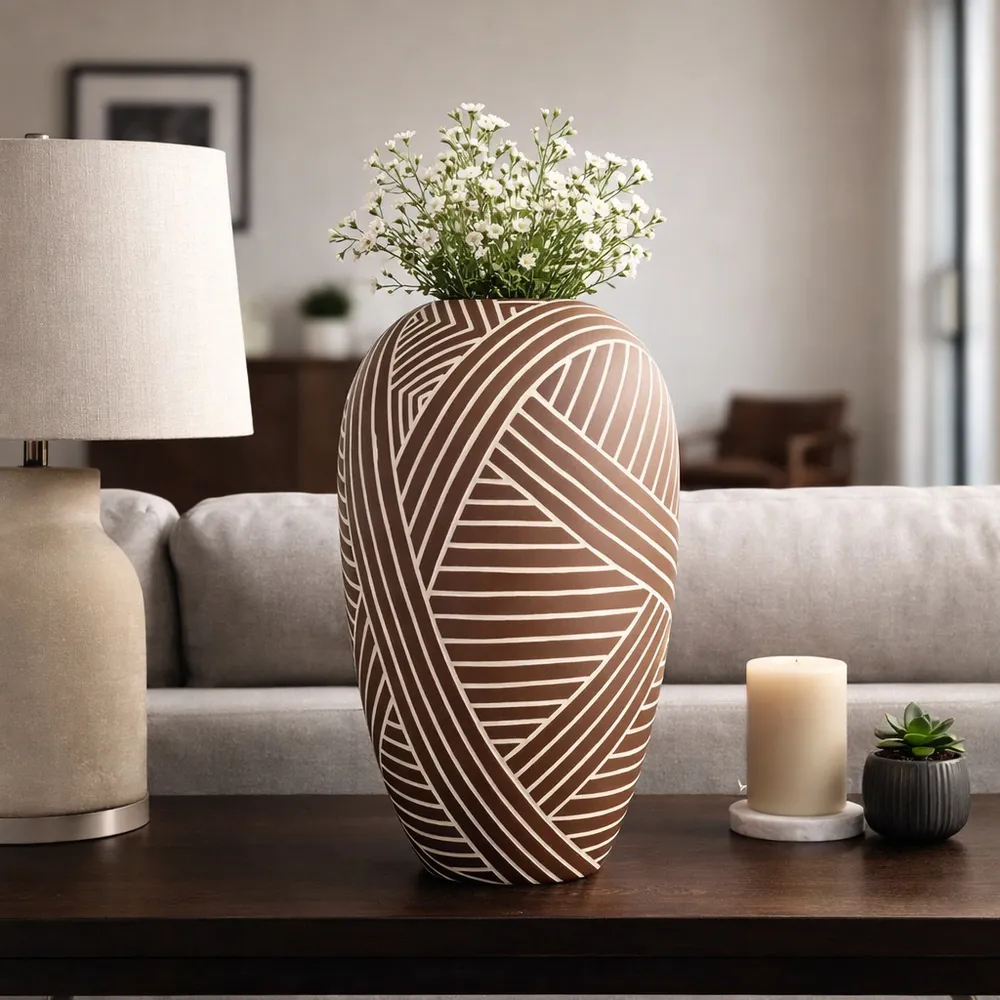 DEANVALE BROWN VASE 22 (IN)