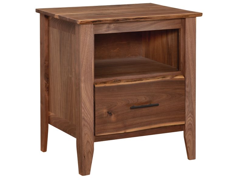 Heartland Walnut One Drawer Cubby Nightstand 1