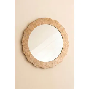 Scalloped Round Layered Capiz Shell Mirror 3