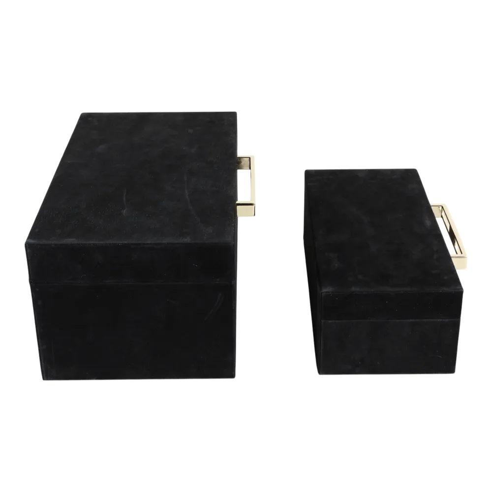 GRANLEYBURN SET OF 2 BLACK BOXES 6 (IN)