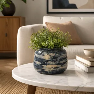 CLYDEBURN BLUE GLASS VASE 7 (IN) 2
