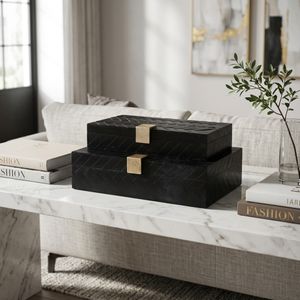 HAZENHOLM SET OF 2 BLACK BOXES 4 (IN) 11