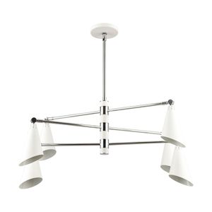 Luca 36'' Wide 6-Light Chandelier - Polished Chrome 2