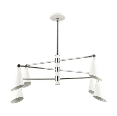 Luca 36″ Wide 6-Light Chandelier - Polished Chrome