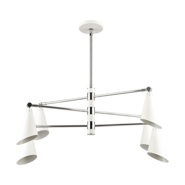 Luca 36'' Wide 6-Light Chandelier - Polished Chrome