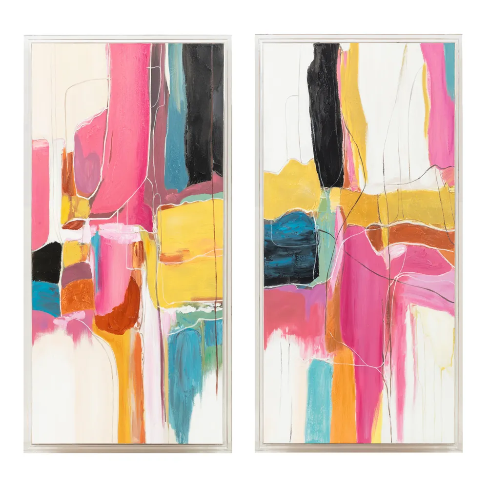 MAXWELLWELL SET OF 2 PINK ART 50 (IN)