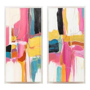 MAXWELLWELL SET OF 2 PINK ART 50 (IN) 1