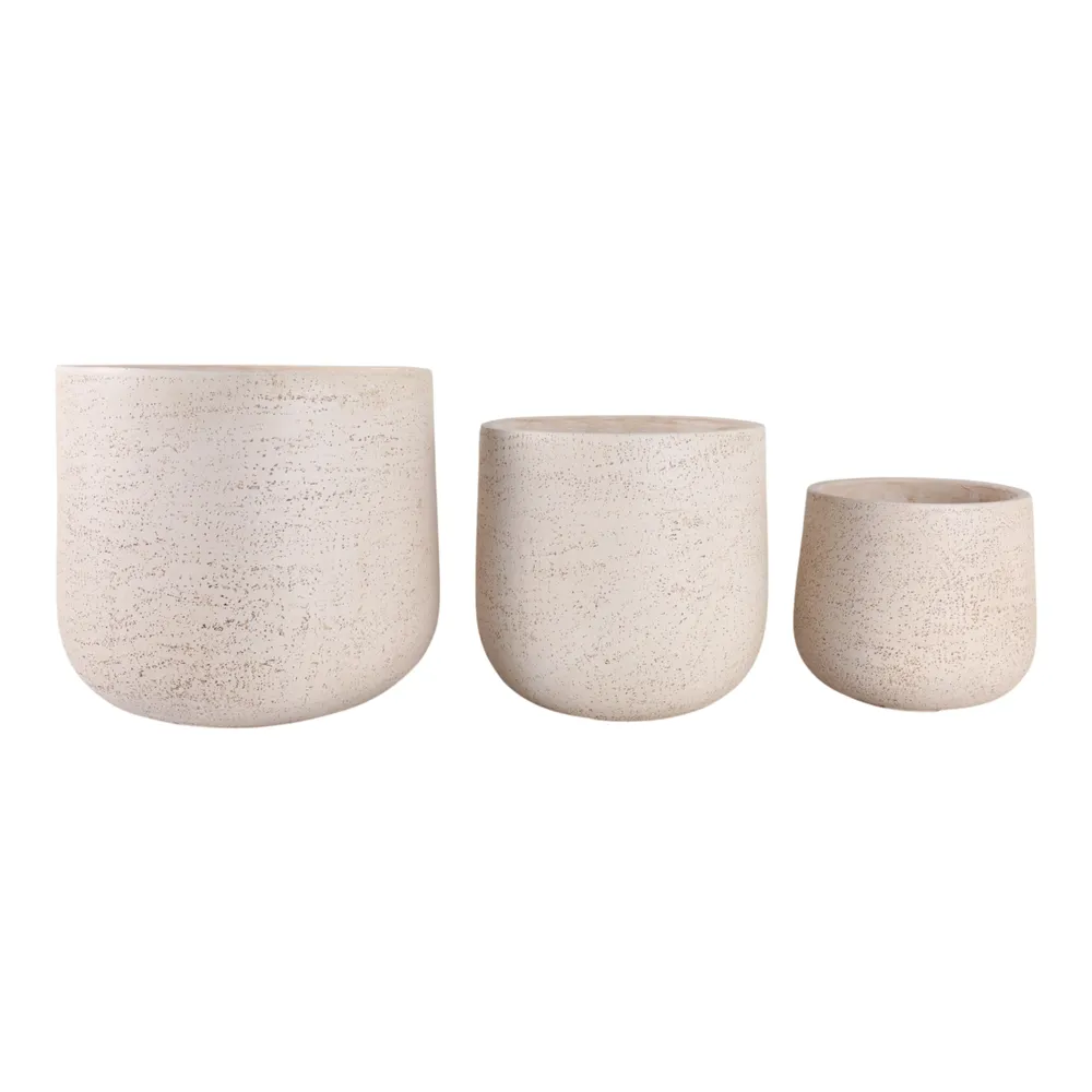 TODDCLIFF SET OF 3 IVORY PLANTER 16 (IN)