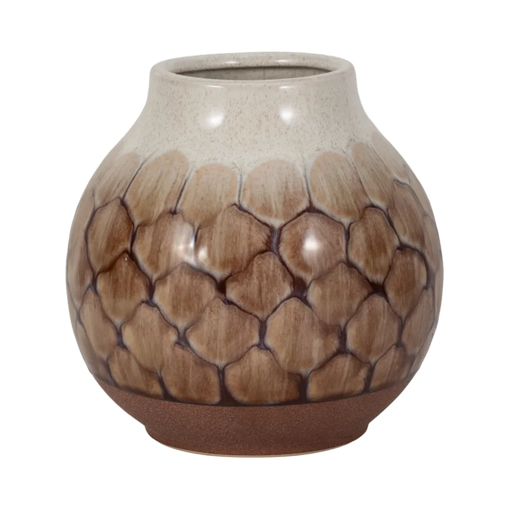 HANKBROOK BROWN VASE 8 (IN)