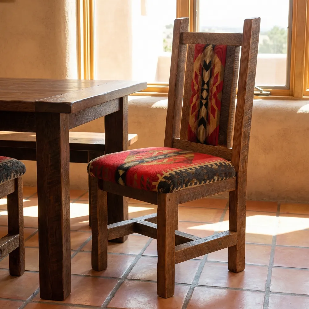 Barnwood Artisan Upholstered Side Chair - 
Upgrade Fabric