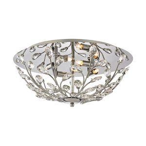 Crystique 17'' Wide 4-Light Flush Mount - Polished Chrome 1