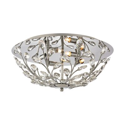 Crystique 17'' Wide 4-Light Flush Mount - Polished Chrome