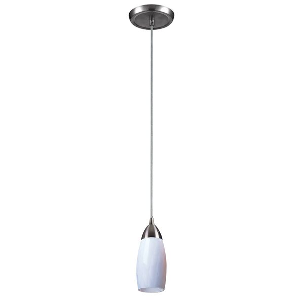 Milan 3'' Wide 1-Light Mini Pendant - Satin Nickel with Simple White Glass