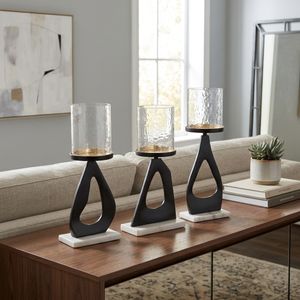 PALMERLAKE SET OF 3 BLACK CANDLE HOLDER 15 (IN) 11