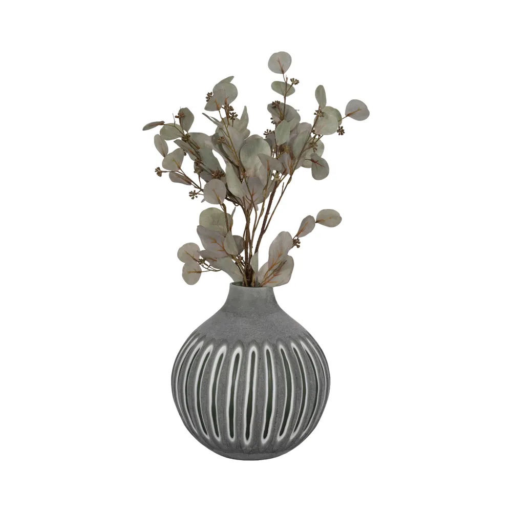 HAMDENSIDE GREEN GLASS VASE 12 (IN)