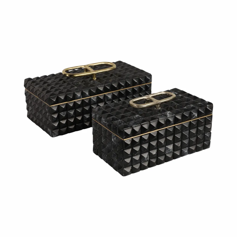 FABIANMILL SET OF 2 GRAY BOXES 6 (IN)