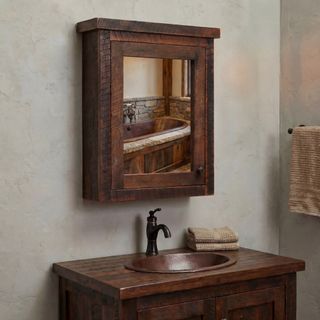 Barnwood Inset Medicine Cabinet - Hinged Left