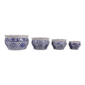 ELTONVIEW SET OF 4 BLUE PLANTER 8 (IN) 1