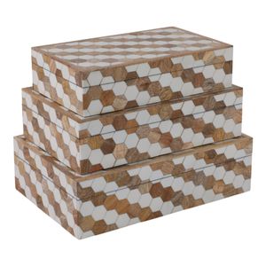 GALTONOAK SET OF 3 BROWN BOXES 4 (IN) 7